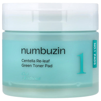 Numbuzin, No.1 Centella Re-Leaf Green Toner Pad, 70 Pads, 6.42 fl oz (190 ml)