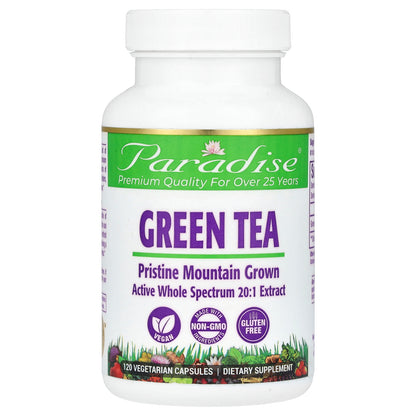 Paradise Herbs, Green Tea, 120 Vegetarian Capsules