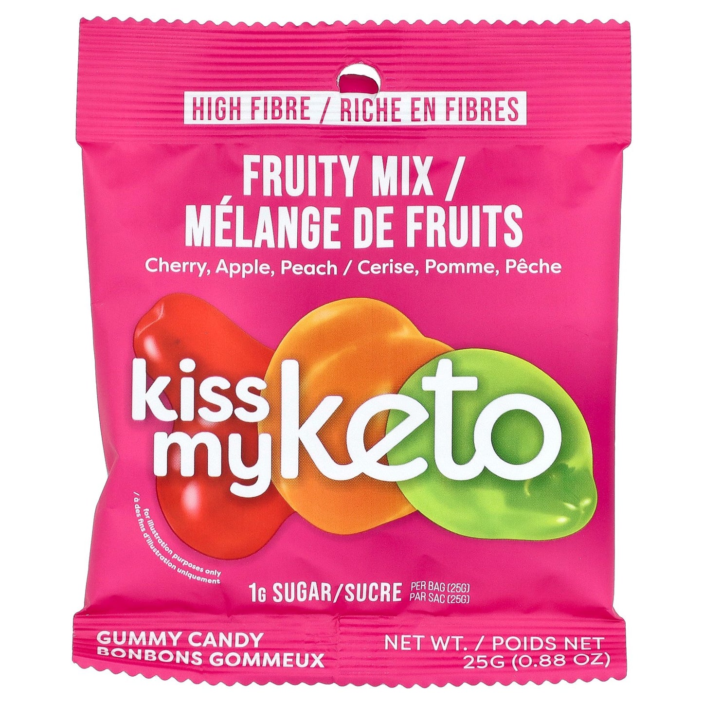 Kiss My Keto, Gummy Candy, Fruity Mix, 8 Bags, 0.88 oz (25 g) Each