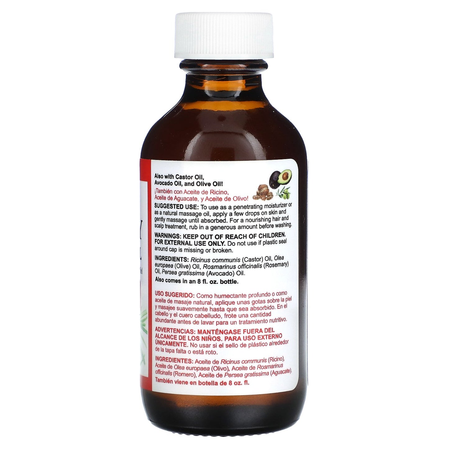 De La Cruz, Rosemary, Hair & Skin Oil, 2 fl oz (59 ml)