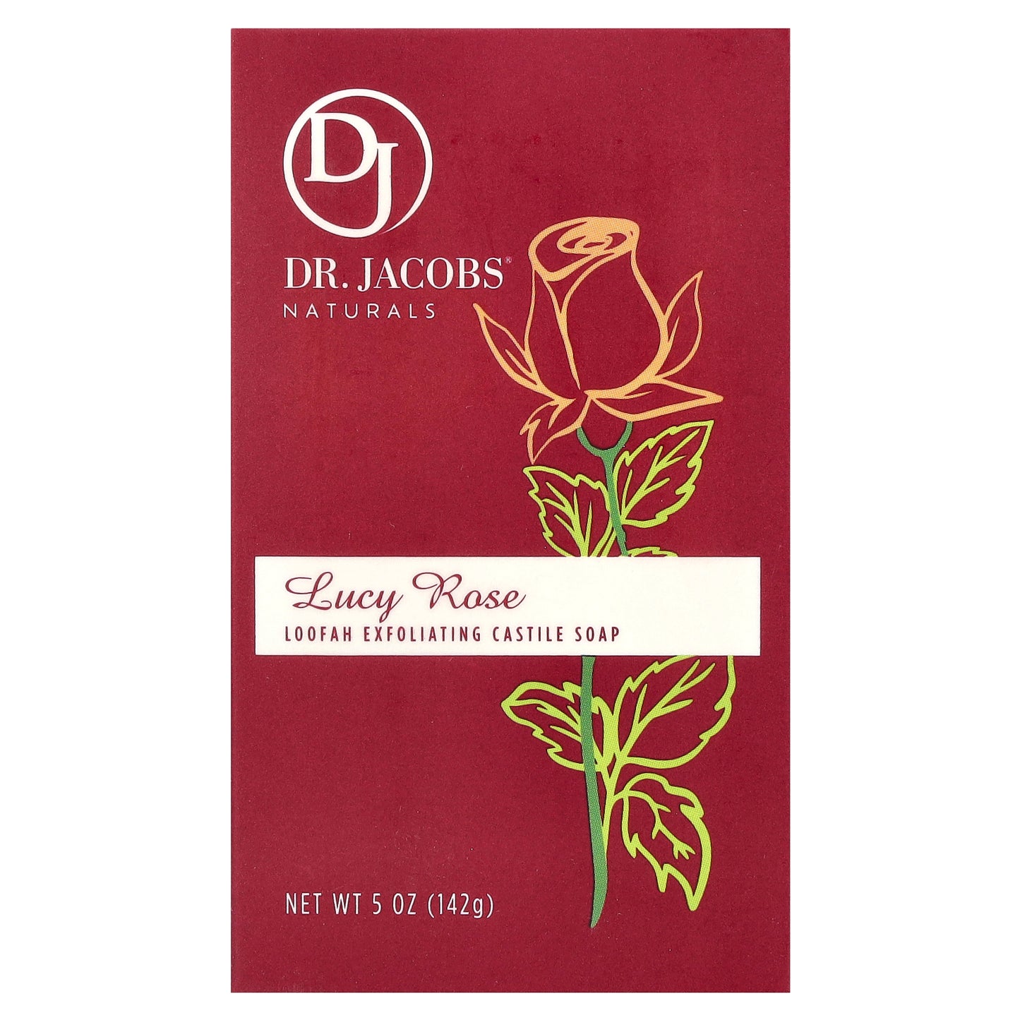 Dr. Jacobs Naturals, Loofah Exfoliating Castile Bar Soap, Lucy Rose, 5 oz (142 g)