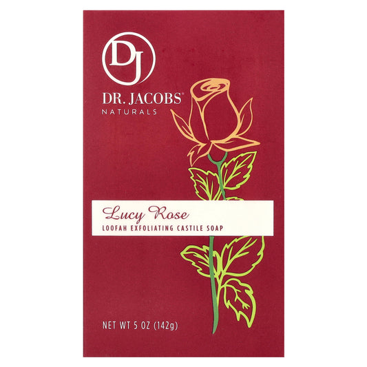 Dr. Jacobs Naturals, Loofah Exfoliating Castile Bar Soap, Lucy Rose, 5 oz (142 g)