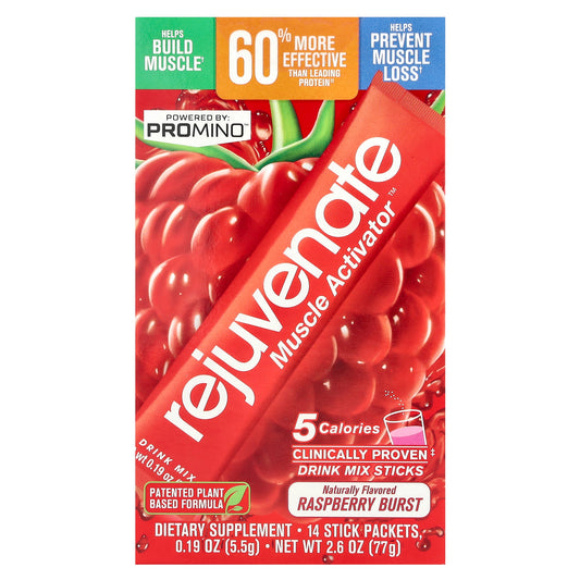 Rejuvenate, Rejuvenate Muscle Activator™, Drink Mix, Raspberry Burst, 14 Stick Packs, 0.19 oz (5.5 g) Each