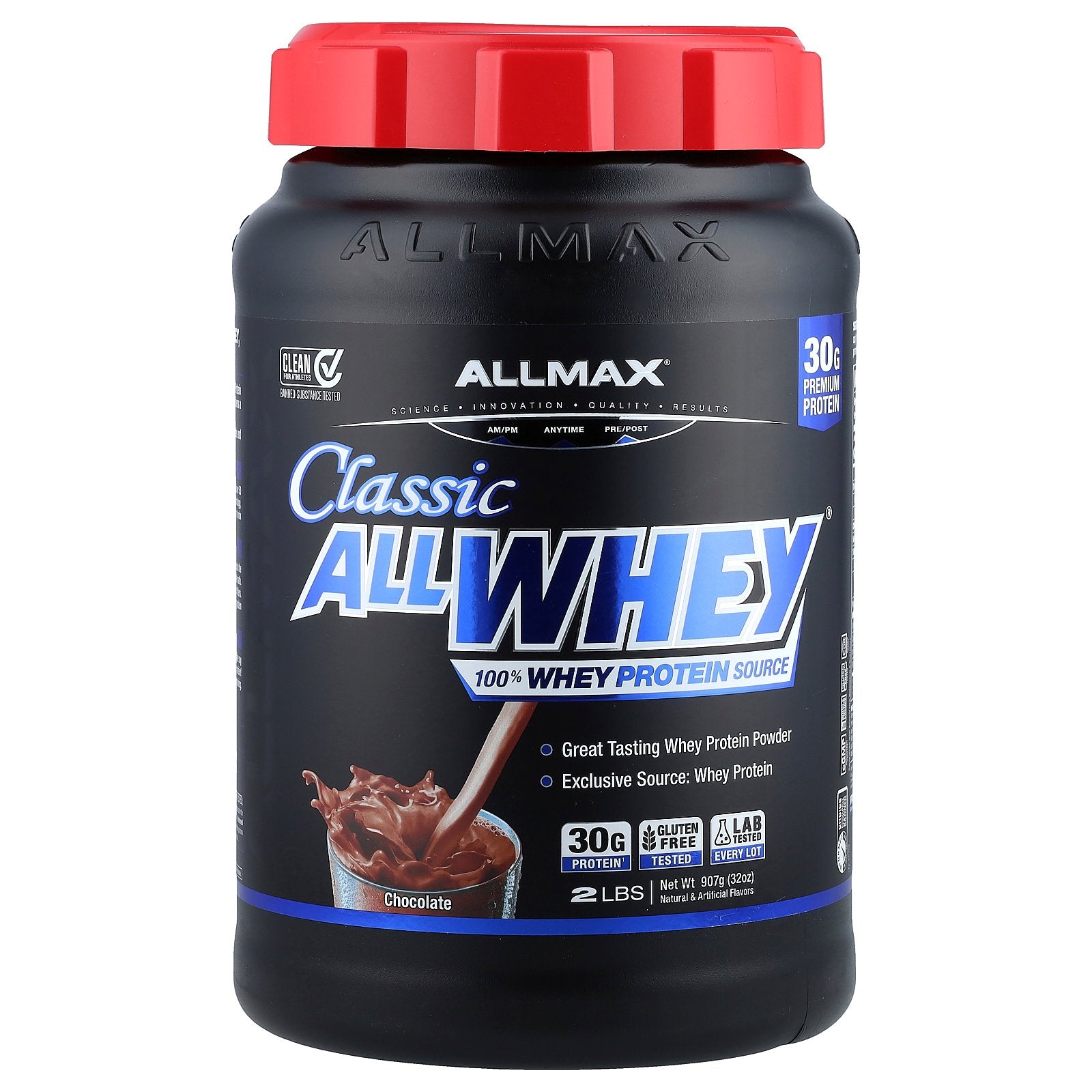 ALLMAX, CLASSIC ALLWHEY®, 100% Whey Protein Source, Chocolate, 2 lbs (907 g)