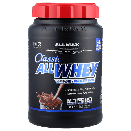 ALLMAX, CLASSIC ALLWHEY®, 100% Whey Protein Source, Chocolate, 2 lbs (907 g)