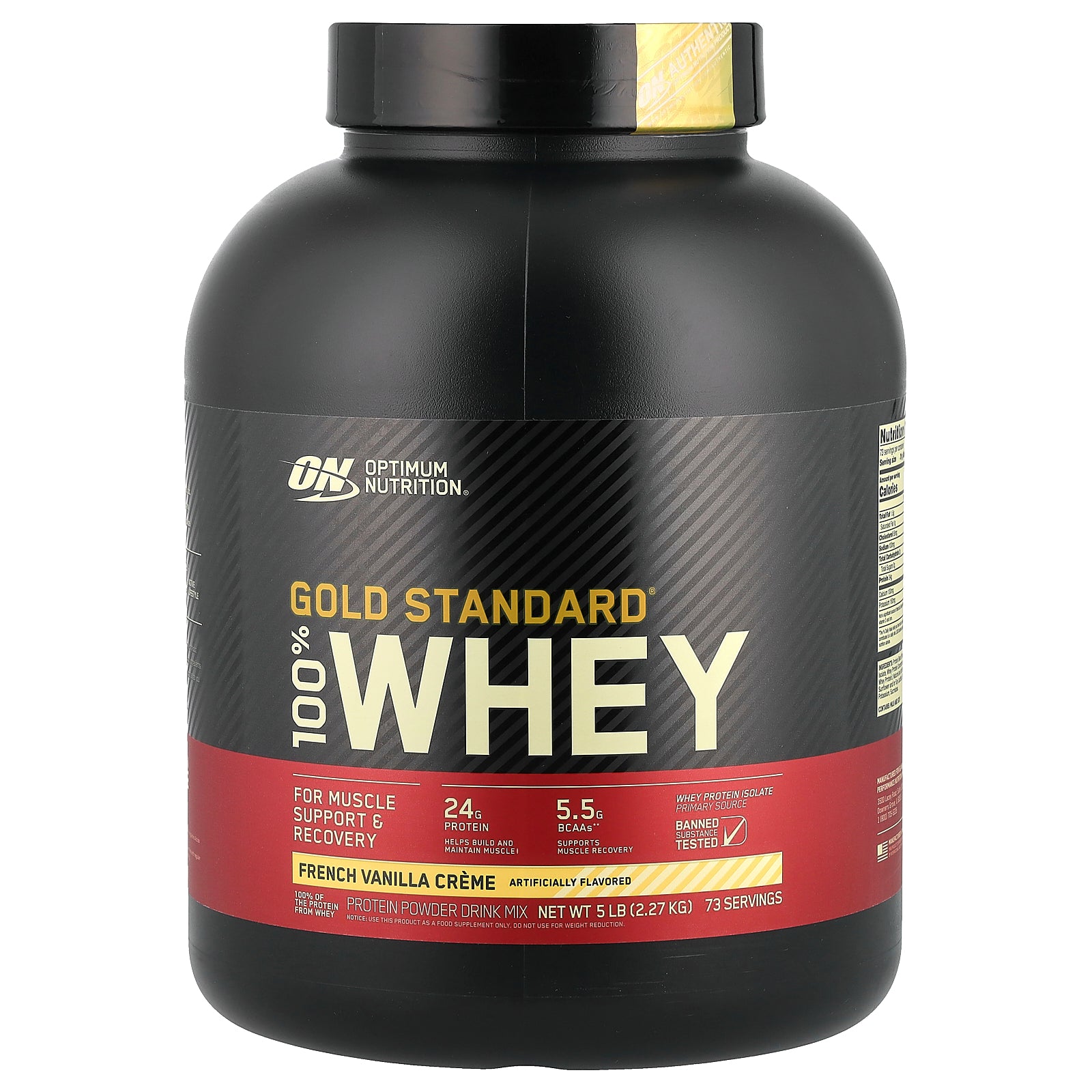 Optimum Nutrition, Gold Standard® 100% Whey, French Vanilla Creme, 5 lbs (2.27 kg)