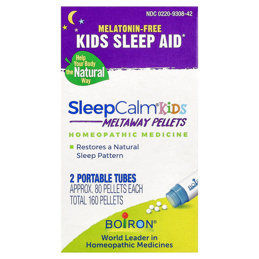 Boiron, SleepCalm® Kids, 2 Portable Tubes, 80 Pellets Each