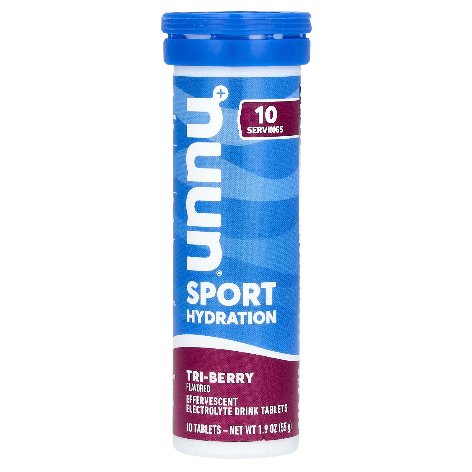 Nuun, Sport Hydration, Effervescent Electrolyte Drink, Tri-Berry, 10 Tablets