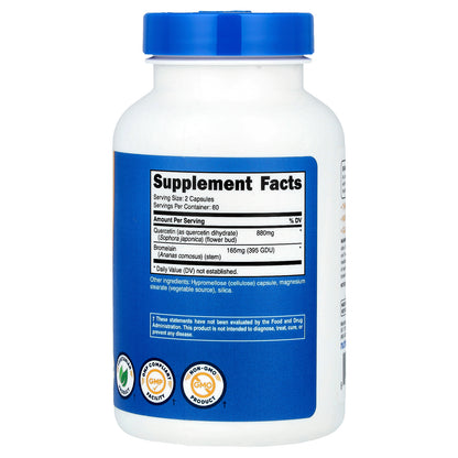 Nutricost, Quercetin with Bromelain, 120 Capsules