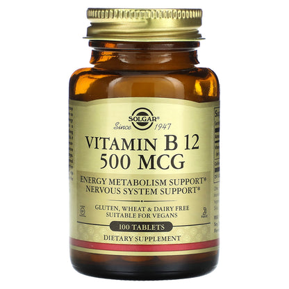 Solgar, Vitamin B12, 500 mcg, 100 Tablets