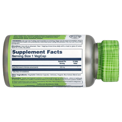 Solaray, True Herbs, Sweet Wormwood, 300 mg, 100 VegCaps
