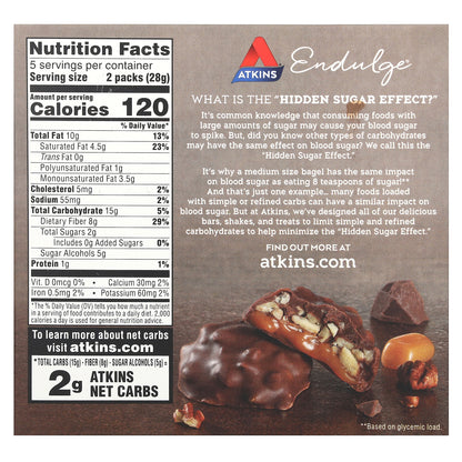 Atkins, Endulge, Pecan Caramel Clusters, 10 Packs, 0.49 oz (14 g) Each