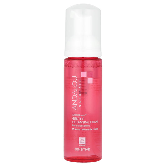Andalou Naturals, 1000 Roses, Gentle Cleansing Foam, Sensitive, 5.5 fl oz (163 ml)