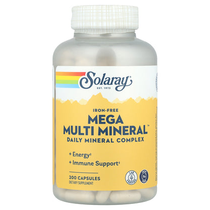 Solaray, Mega Multi Mineral™, Iron Free, 200 Capsules