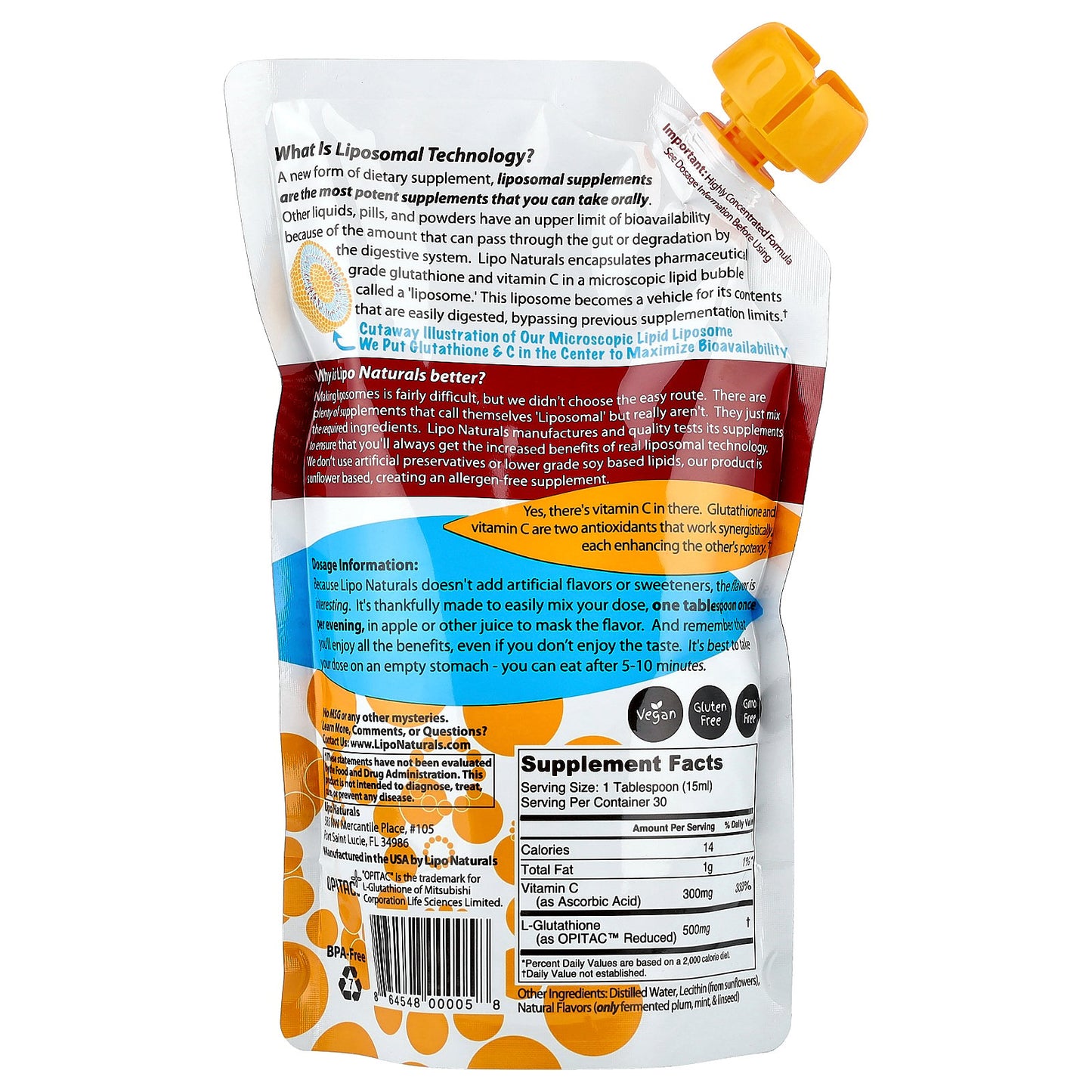 Lipo Naturals, Liposomal Glutathione Antioxidant Complex, 15 oz (443 ml)