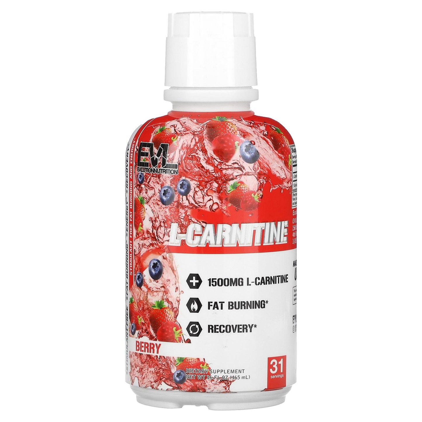 EVLution Nutrition, L-Carnitine, Berry, 16 fl oz (465 ml)