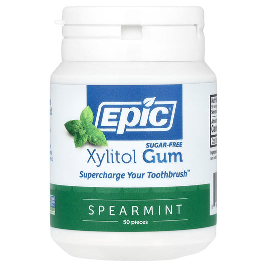 Epic Dental, Xylitol Gum, Spearmint, 50 Pieces
