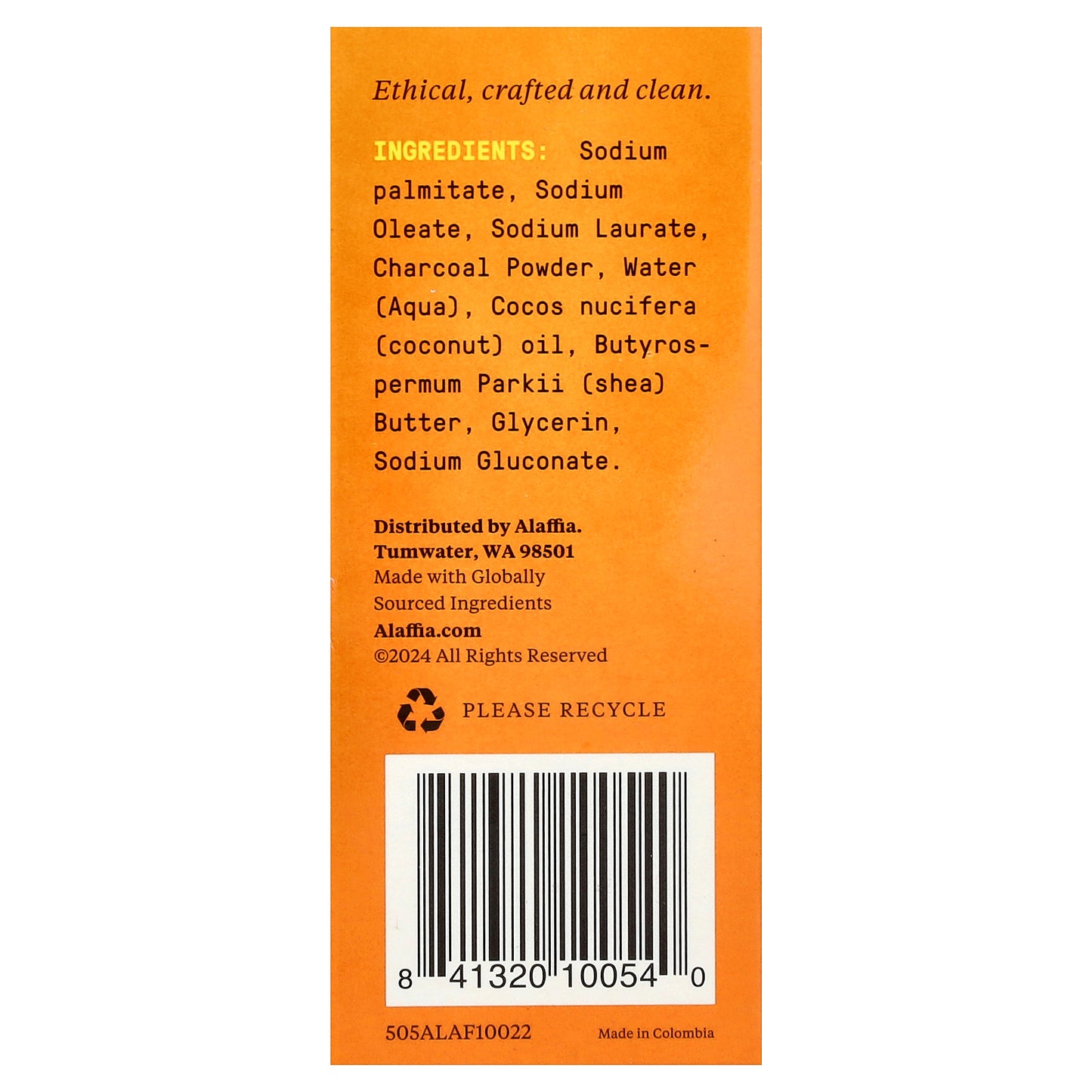 Alaffia, Authentic African Black Soap Bar, Triple Milled, For All Skin Types, Unscented, 8 oz (227 g)