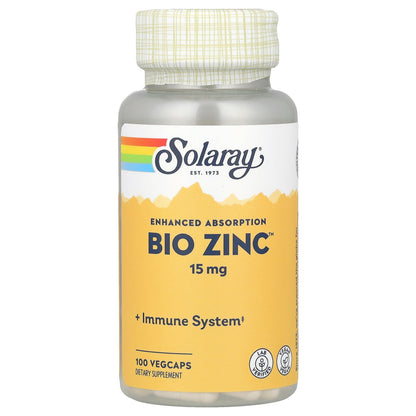 Solaray, Bio Zinc™, 15 mg, 100 VegCaps