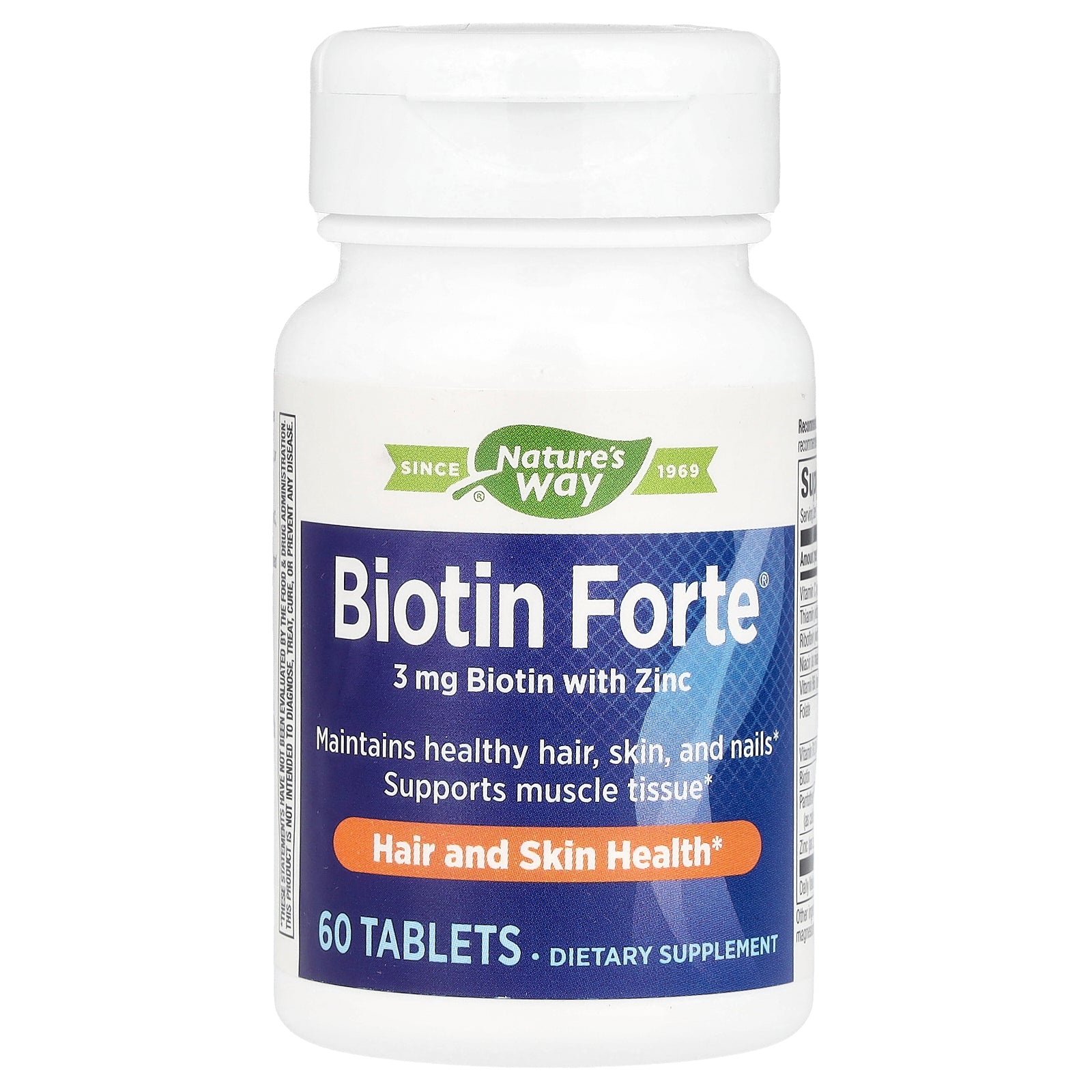 Nature's Way, Biotin Forte® with Zinc, 3 mg, 60 Tablets