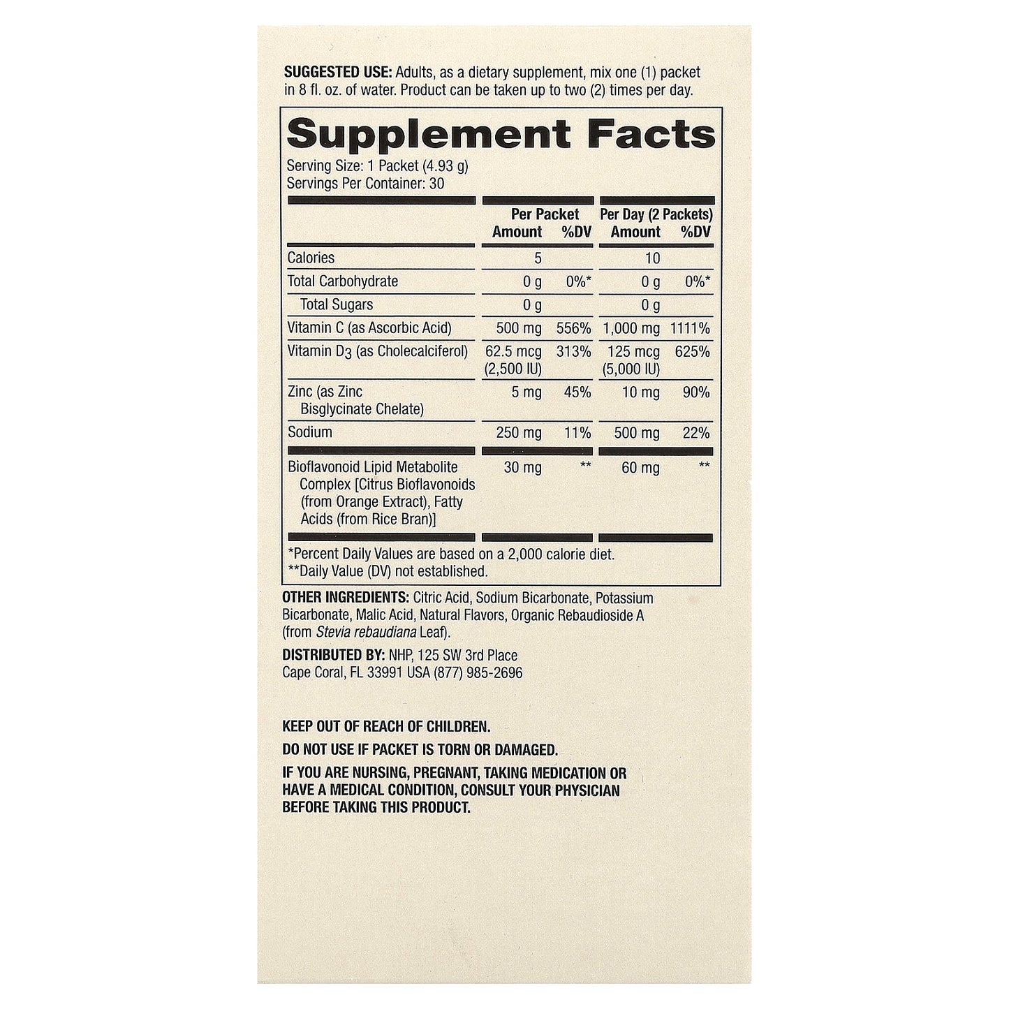 Dr. Mercola, Vitamin C-PAK®, Natural Orange, 30 Packets, 0.17 oz (4.93 g) Each