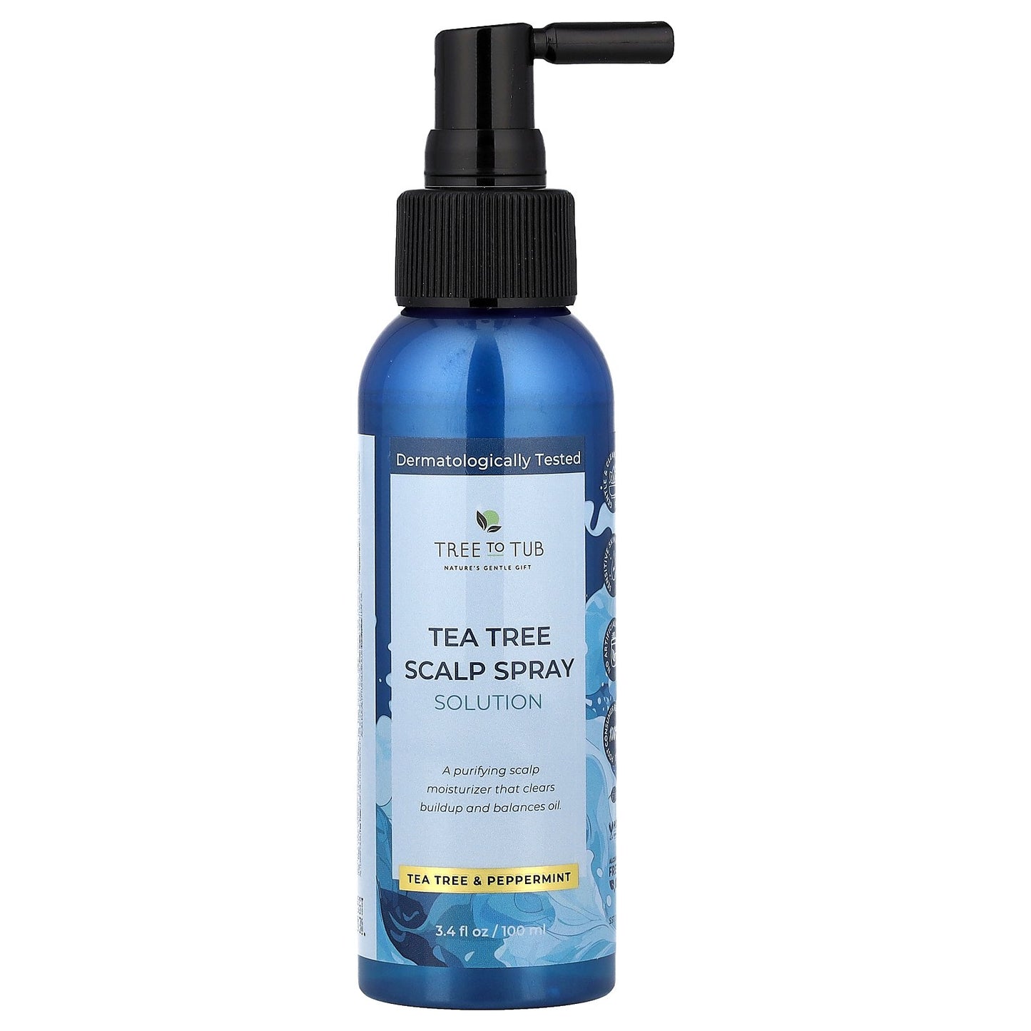 Tree To Tub, Tea Tree Scalp Spray Solution, Tea Tree & Peppermint, 3.4 fl oz (100 ml)