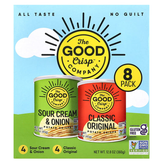 The Good Crisp Company, Potato Crisps, Variety Pack, 8 Count, 1.6 oz (45 g) Each