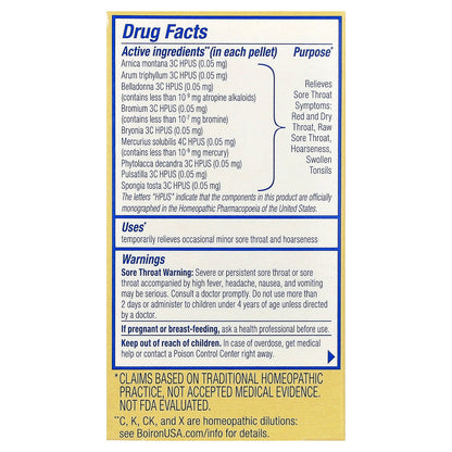 Boiron, ThroatCalm® On The Go, 2 Portables Tubes, 80 Pellets Each