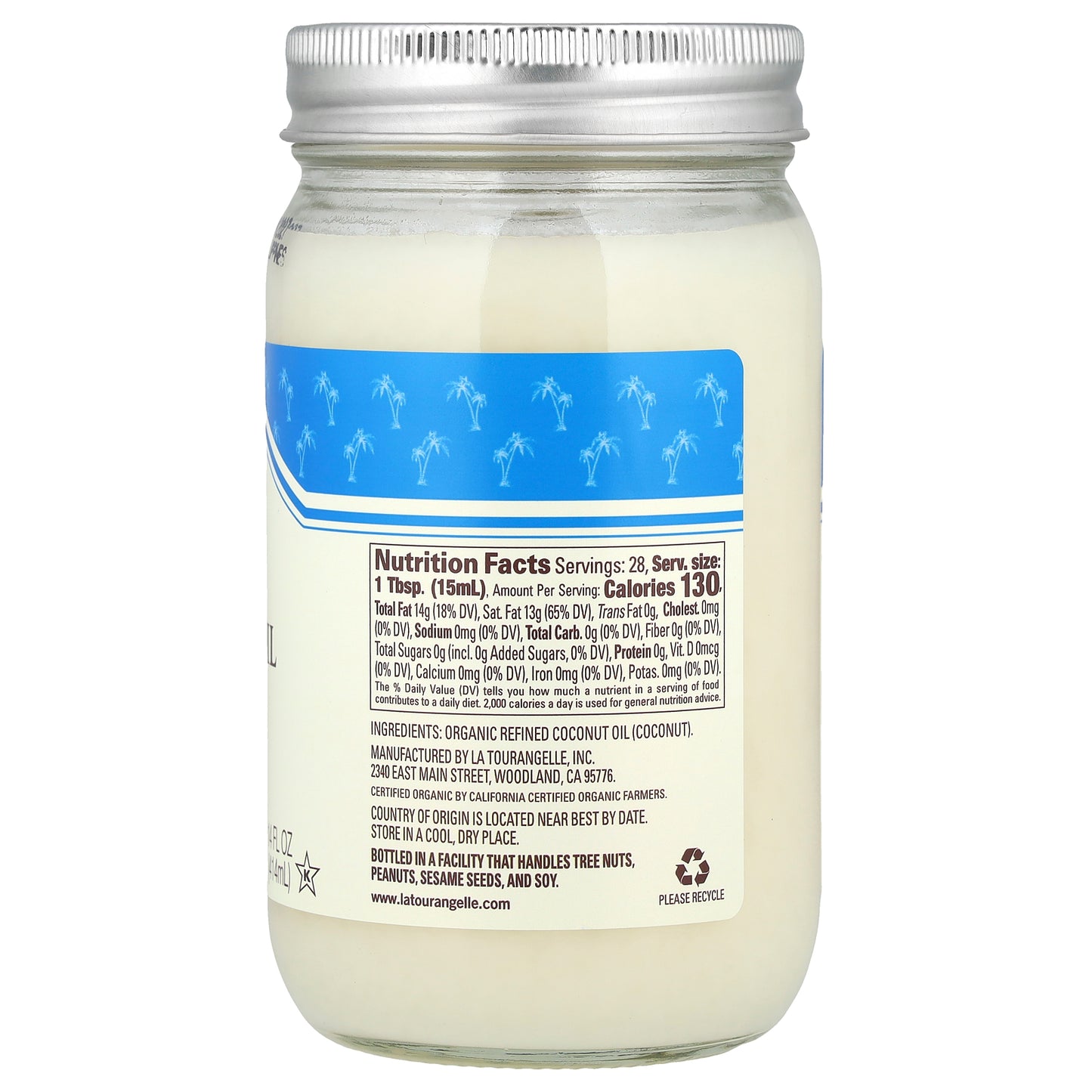 La Tourangelle, Organic Refined Coconut Oil, 14 fl oz (414 ml)