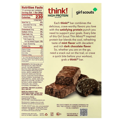 Think !, High Protein Bars, Girl Scouts Thin Mints™, 10 Bars, 2.1 oz (60 g) Each