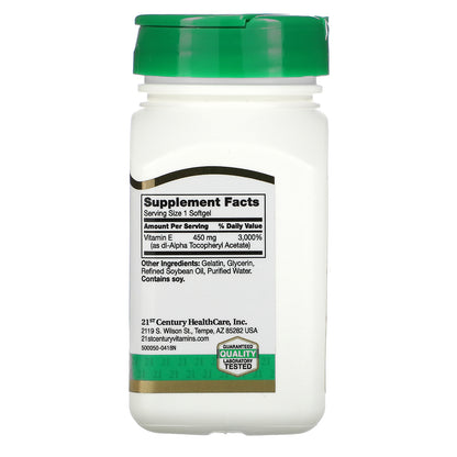 21st Century, Vitamin E, 450 mg (1,000 IU), 55 Softgels