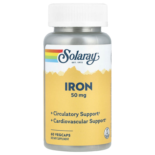 Solaray, Iron, 50 mg, 60 VegCaps