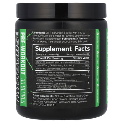 JNX Sports, The Shadow!®, Pre-Workout, Green Apple, 9.5 oz (270 g)