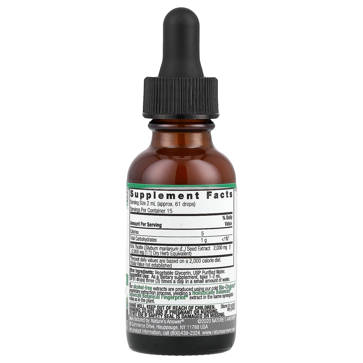 Nature's Answer, Milk Thistle Seed, Fluid Extract, Alcohol-Free, 2,000 mg, 1 fl oz (30 ml)