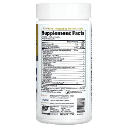 GAT, JETFUEL® PYRO™, 120 Oil-Infused Capsules