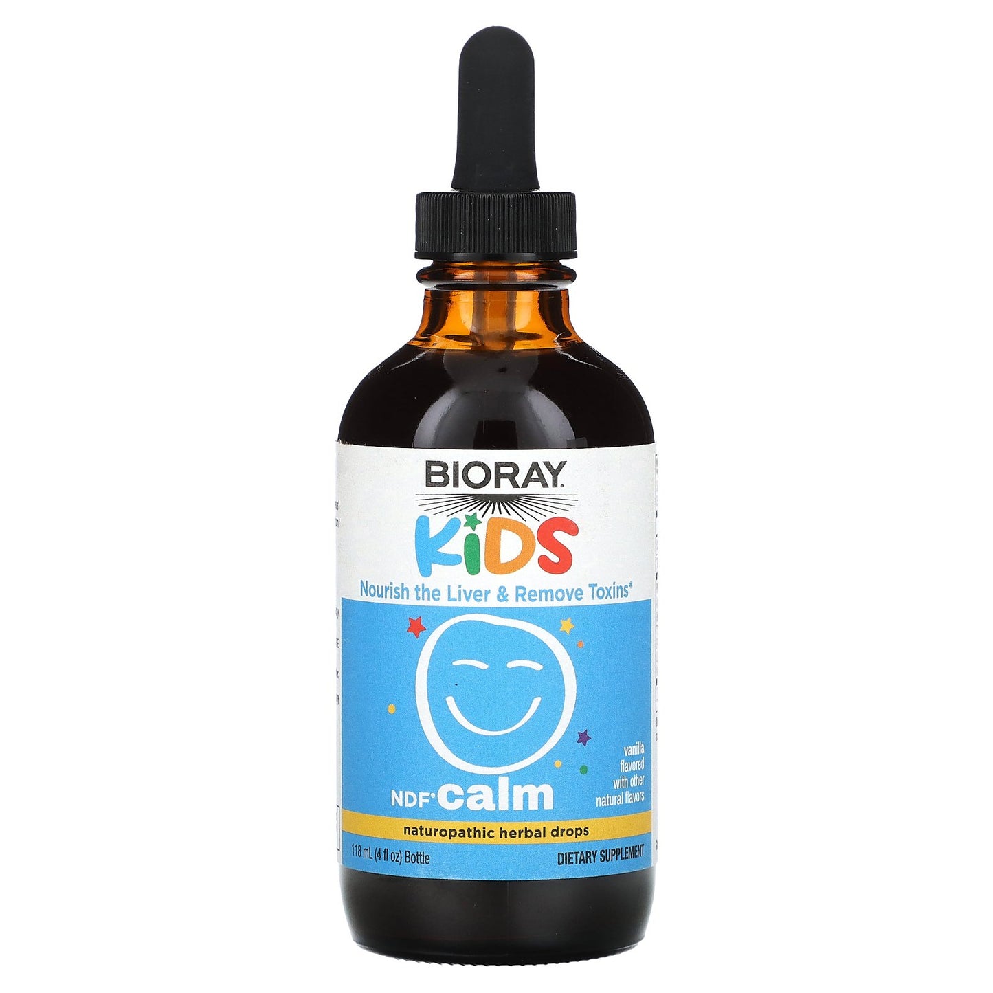 Bioray, Kids, NDF Calm, Naturopathic Herbal Drops, Vanilla, 4 fl oz (118 ml)