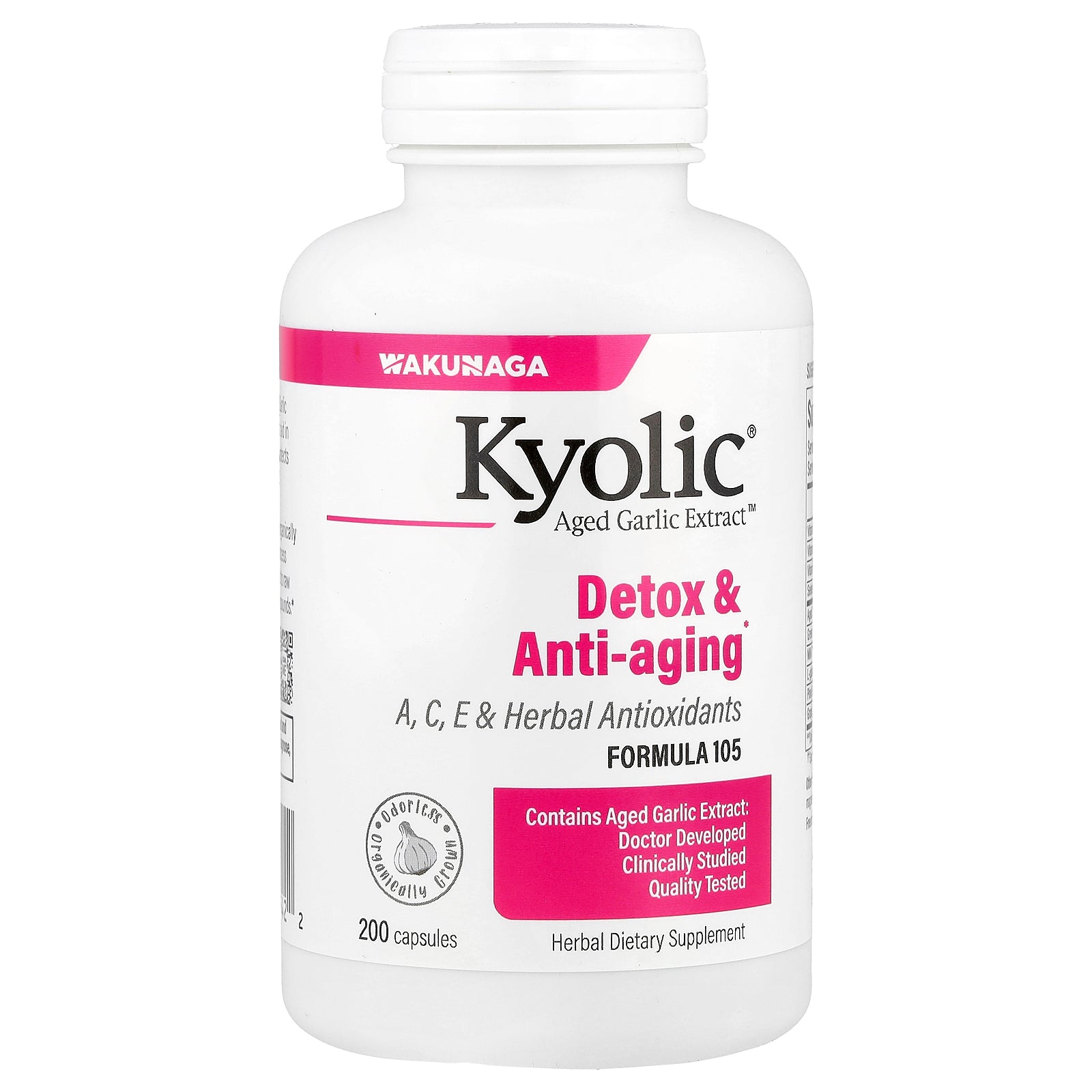 Kyolic, Aged Garlic Extract™, Detox & Anti-Aging, Formula 105, 200 Capsules