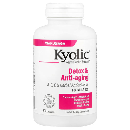 Kyolic, Aged Garlic Extract™, Detox & Anti-Aging, Formula 105, 200 Capsules