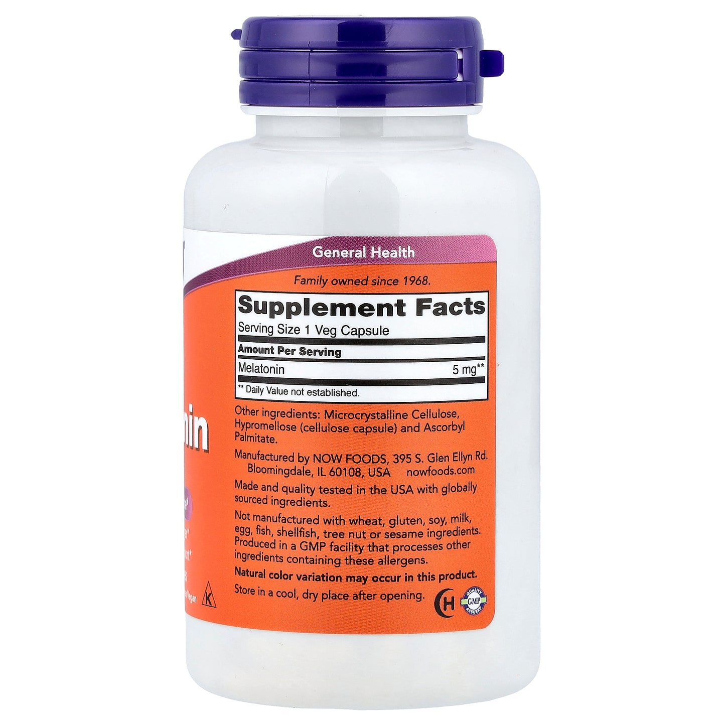 NOW Foods, Melatonin, 5 mg, 180 Veg Capsules