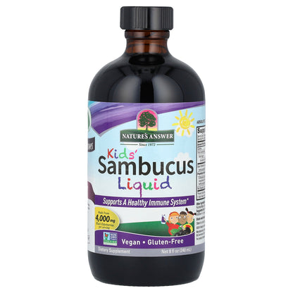 Nature's Answer, Kids' Sambucus Liquid, Alcohol Free, 8 fl oz (240 ml)