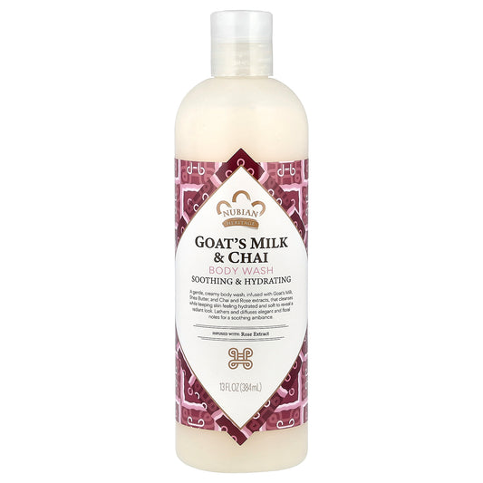 Nubian Heritage, Body Wash, Goat's Milk & Chai, 13 fl oz (384 ml)