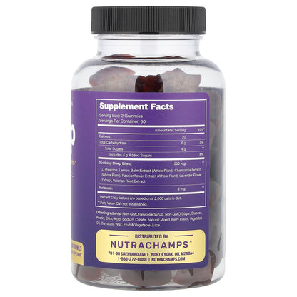 NutraChamps, Sleep, Natural Berry, 60 Vegan Gummies