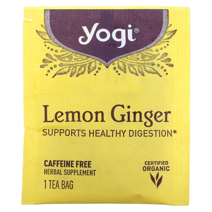 Yogi Tea, Lemon Ginger, Caffeine Free, 16 Tea Bags, 1.27 oz (36 g)