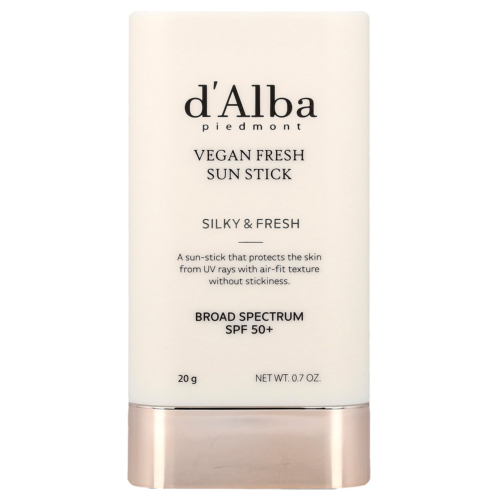 d'Alba, Vegan Fresh Sun Stick, SPF 50+, 0.7 oz (20 g)