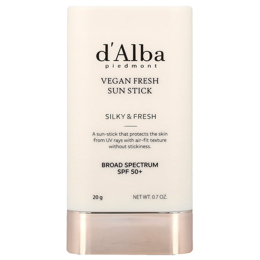 d'Alba, Vegan Fresh Sun Stick, SPF 50+, 0.7 oz (20 g)