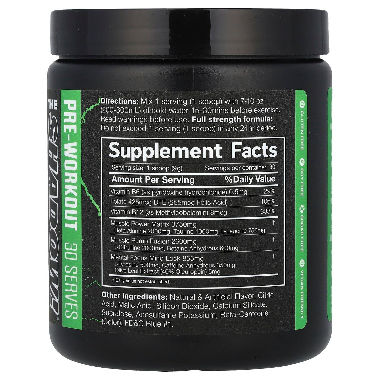 JNX Sports, The Shadow!, Pre-Workout, Green Apple, 9.5 oz (270 g)