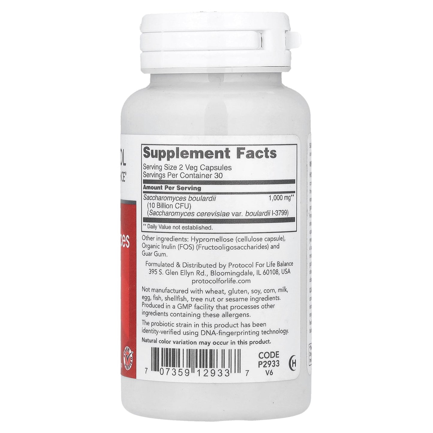 Protocol for Life Balance, Saccharomyces Boulardii, 60 Veg Capsules (500 mg per Capsule)