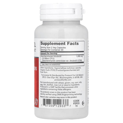 Protocol for Life Balance, Saccharomyces Boulardii, 60 Veg Capsules (500 mg per Capsule)