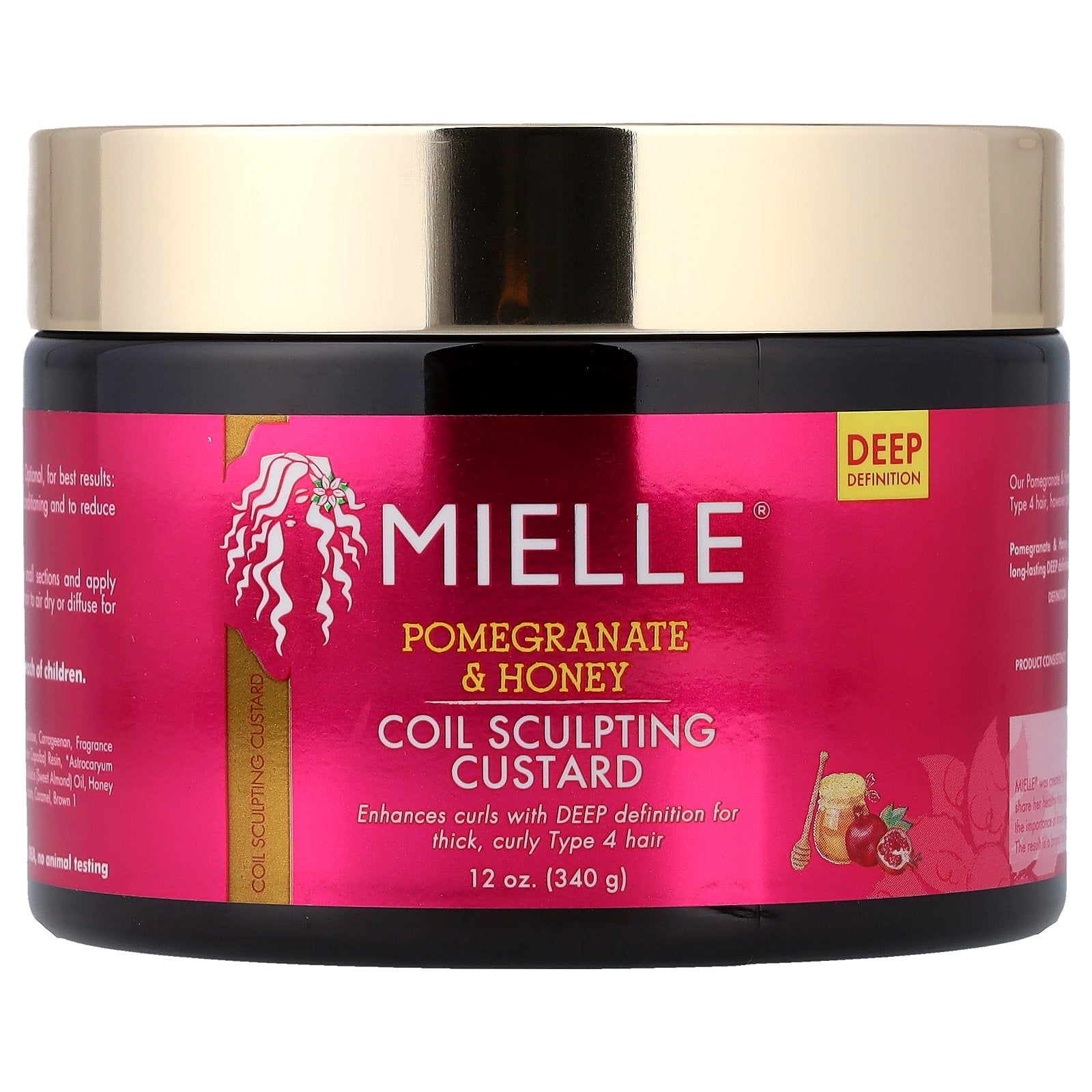 Mielle, Coil Sculpting Custard, Pomegranate & Honey, 12 oz (340 g)