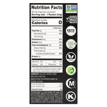RxSugar, Swealthy Stix, Flavored Allulose Sugar, Sweet Tea, Fruit Punch, Lemon Lime, Orange, Raspberry, 30 Packs, 0.35 oz (10 g) Each